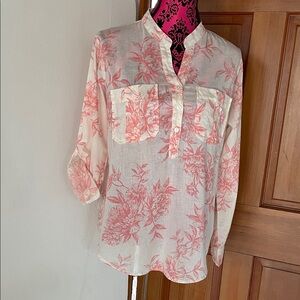 Eden & Olivia Pink Floral Sheer Blouse